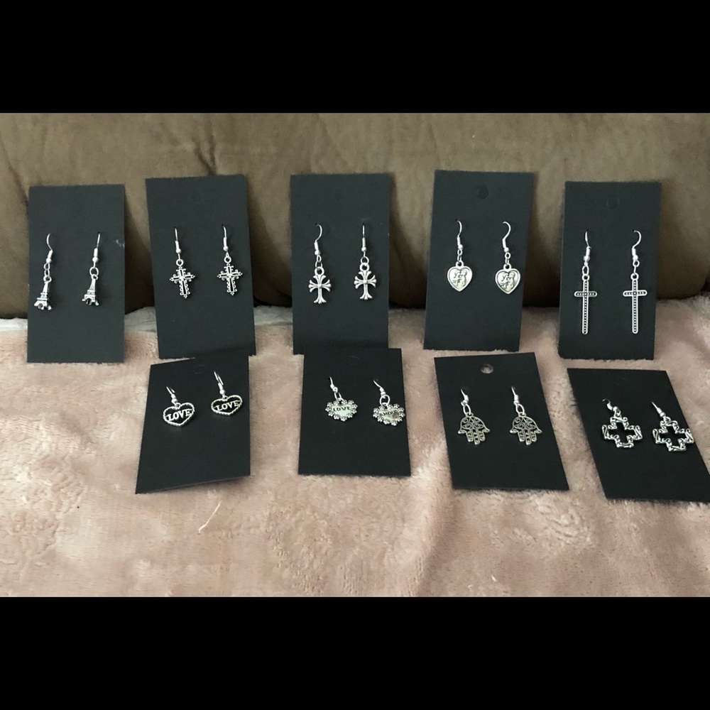 Handmade unique silver and beaded pierced earrings!